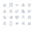 Accounting and documents outline icons collection. Accounting, Documents, Audit, Ledger, Payables, Receivables Royalty Free Stock Photo