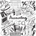 Accounting and financial education handwriting doodle icon of ba