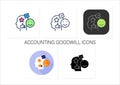Accounting goodwill icons set