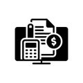 Black solid icon for Accounting, bookkeeping and reckoning Royalty Free Stock Photo