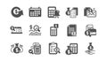 Accounting icons. Report, Calculator and Checklist. Classic icon set. Vector