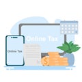 Accounting Illustration and Online Tax Forms Royalty Free Stock Photo