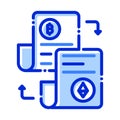 Accounting journals, accounting ledgers, blockchain, blockchain network fully editable vector icons