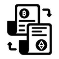 Accounting journals, accounting ledgers, blockchain, blockchain network fully editable vector icons