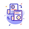 Accounting journals, accounting ledgers, blockchain, blockchain network fully editable vector icons