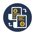 Accounting journals, accounting ledgers, blockchain, blockchain network fully editable vector icons