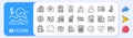 Accounting line icons. Set of Calculation, Check investment and Report. App line icons. Vector