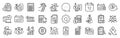 Accounting line icons. Set of Calculation, Check investment and Report. App line icons. Vector