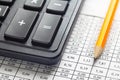 Accounting money and finance, calculator and pen. Concept of finance economy, banking business Royalty Free Stock Photo