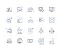 Accounting office line icons collection. Ledger, Finance, Payroll, Balance, Audit, Taxes, Bookkeeping vector and linear