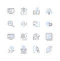 Accounting principles line icons collection. Double-entry, GAAP, Accrual, Depreciation, Amortization, Cost accounting