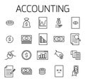 Accounting related vector icon set. Royalty Free Stock Photo