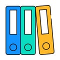 accounting report folders icon color illustration