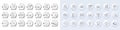 Accounting report, Outsource work and Business portfolio line icons. For web app, printing. Line icons. Vector