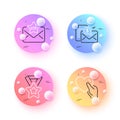 Accounting report, Vip mail and Hold heart minimal line icons. For web application, printing. Vector