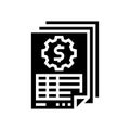 accounting reports glyph icon vector illustration Royalty Free Stock Photo