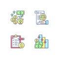 Accounting RGB color icons set
