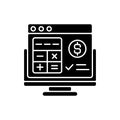 Accounting software black glyph icon Royalty Free Stock Photo