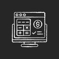 Accounting software chalk white icon on black background Royalty Free Stock Photo