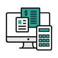 Accounting Software Computer Calculator Invoice Billing Desktop Vector