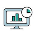 Accounting Software Monitor Bar Chart Financial Dashboard Interface Icon