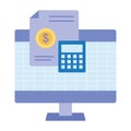 Accounting Software Monitor Calculator Invoice Document Spreadsheet Budget Dollar Graph