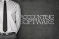 Accounting software text on blackboard