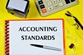 Accounting standard-text inscription on a set of documents that regulate the rules of financial accounting, necessary for making