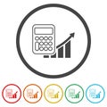 Accounting statistics ring icon, color set