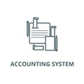 Accounting system line icon, vector. Accounting system outline sign, concept symbol, flat illustration Royalty Free Stock Photo