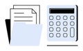 Accounting Tools with Calculator and Organized File for Financial Management Royalty Free Stock Photo