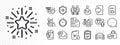 Accounting wealth, Employees teamwork and Checklist line icons for web app. Pictogram icon. Glare of light icons Vector