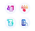 Accounting wealth, Manual doc and Correct checkbox icons set. Mobile survey sign. Vector
