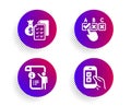 Accounting wealth, Manual doc and Correct checkbox icons set. Mobile survey sign. Vector
