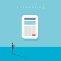 Accounting website vector illustration with calculator symbol. Maths, tax planning, returns symbol.