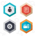 Accounting workflow icons. Human documents