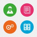 Accounting workflow icons. Human documents.