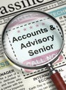 Accounts And Advisory Senior Wanted. 3D.