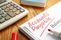 Accounts payable handwritten on balance sheet Royalty Free Stock Photo