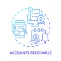 Accounts receivable blue gradient concept icon