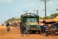 Local African People doing daily job in Ghana Village, Western Africa