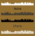 Accra, Ghana, city silhouette