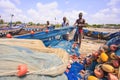 ACCRA, GHANA Ã¯Â¿Â½ MARCH 18: Unidentified Ghanaian fishermen doing t