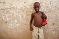 ACCRA, GHANA Ã¯Â¿Â½ MARCH 18: Unidentified young african boy pose wi