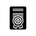 Black solid icon for Accreditation, certificate and diploma Royalty Free Stock Photo
