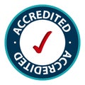 accredited stamp on white