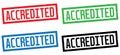 ACCREDITED text, on rectangle border stamp sign.