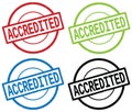 ACCREDITED text, on round simple stamp sign. Royalty Free Stock Photo