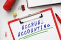 ACCRUAL ACCOUNTING phrase on the sheet Royalty Free Stock Photo