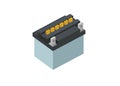 Accu. Accumulator battery. Isometric view. Simple flat illustration.